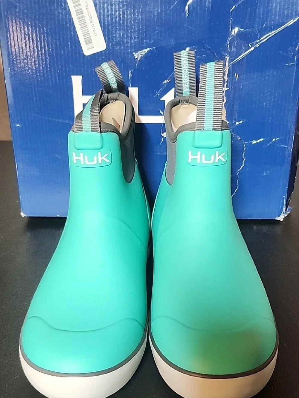 Huk Teal and White Slip-On Water Sneaker